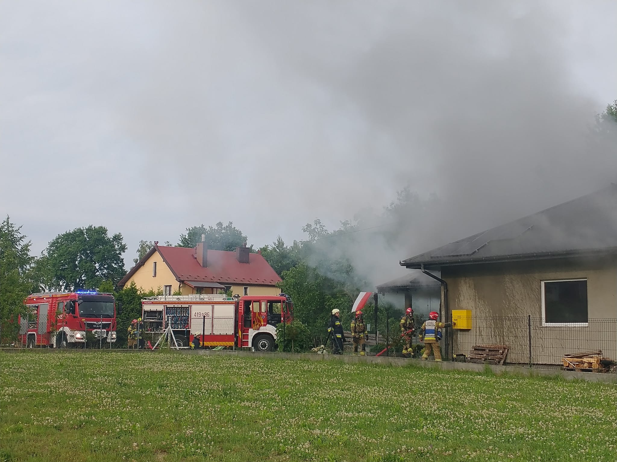 Pożar domu w Szczepanowie / 7 czerwca 2024 r.
